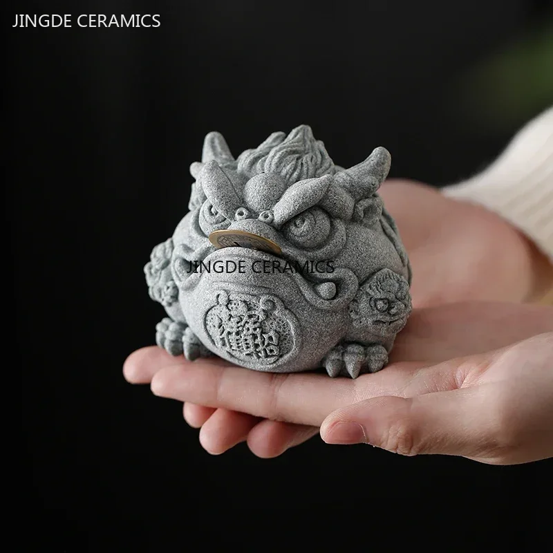 Aquarium Marine Fish - Grès Fengshui doré créatif, décoration de