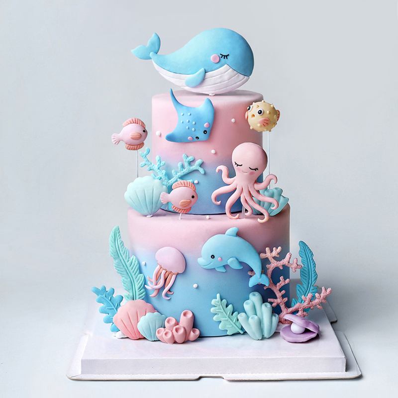 Marine Aquarium Decorations - Décorations de gâteau en forme de